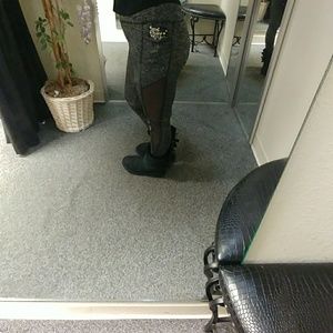 Sexy Mesh & Microstriped Leggings